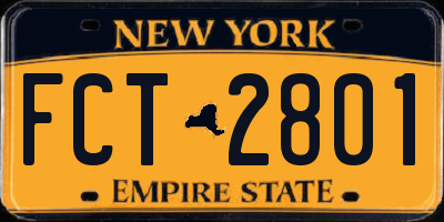 NY license plate FCT2801