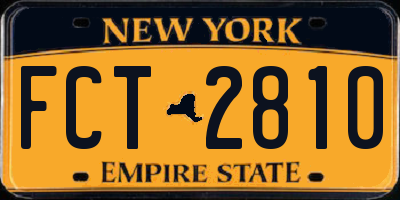 NY license plate FCT2810