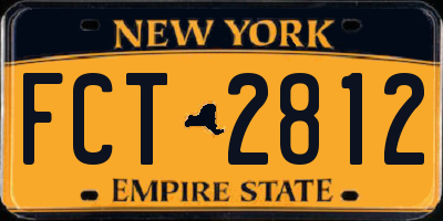 NY license plate FCT2812