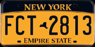NY license plate FCT2813