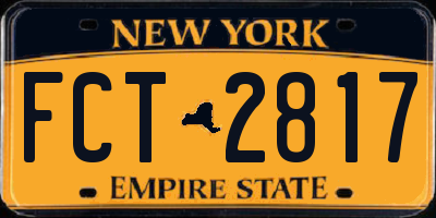 NY license plate FCT2817