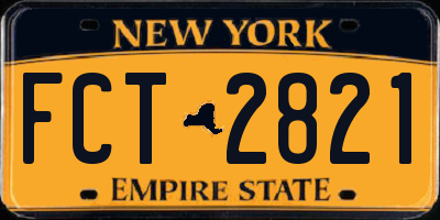 NY license plate FCT2821