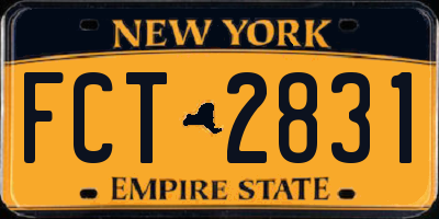 NY license plate FCT2831