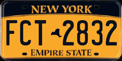 NY license plate FCT2832