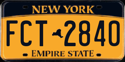 NY license plate FCT2840