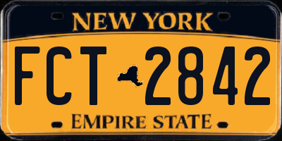 NY license plate FCT2842