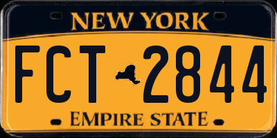 NY license plate FCT2844