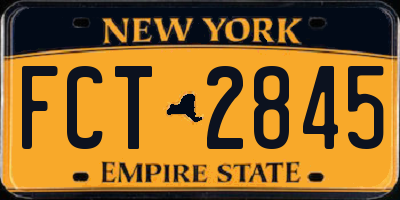 NY license plate FCT2845