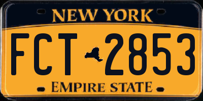 NY license plate FCT2853