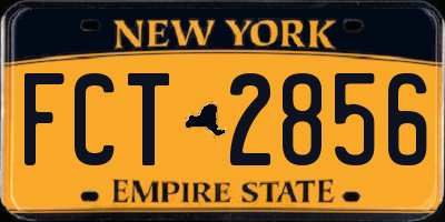 NY license plate FCT2856