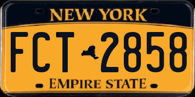 NY license plate FCT2858