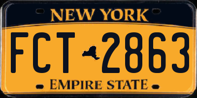 NY license plate FCT2863