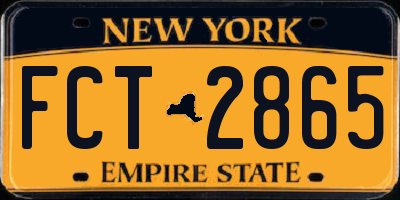 NY license plate FCT2865