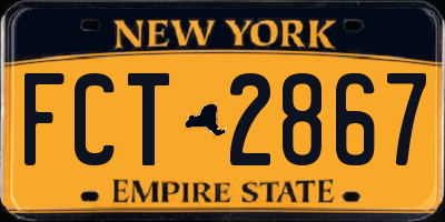 NY license plate FCT2867