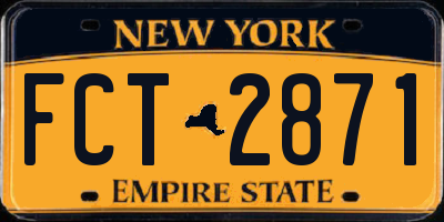 NY license plate FCT2871