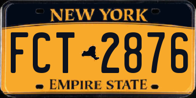 NY license plate FCT2876