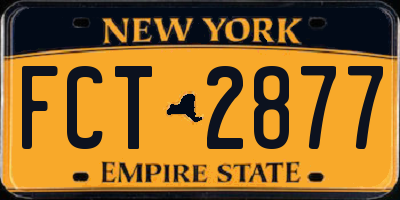NY license plate FCT2877