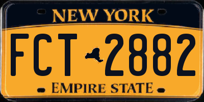 NY license plate FCT2882