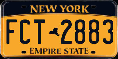NY license plate FCT2883