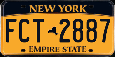 NY license plate FCT2887