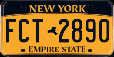 NY license plate FCT2890