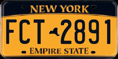 NY license plate FCT2891