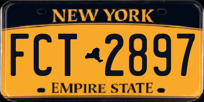 NY license plate FCT2897