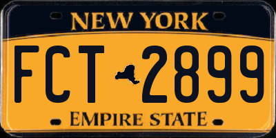 NY license plate FCT2899