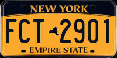 NY license plate FCT2901