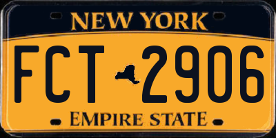 NY license plate FCT2906