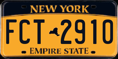 NY license plate FCT2910