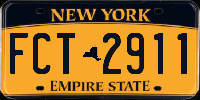NY license plate FCT2911