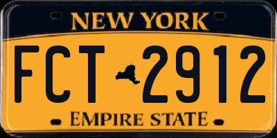 NY license plate FCT2912