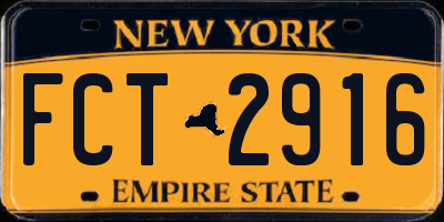 NY license plate FCT2916