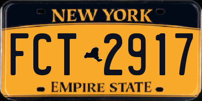 NY license plate FCT2917