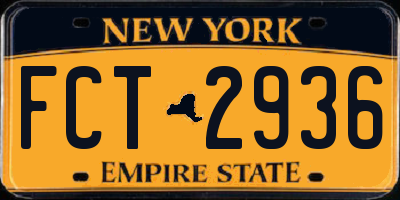 NY license plate FCT2936