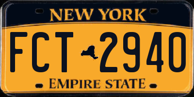NY license plate FCT2940