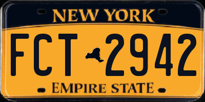 NY license plate FCT2942