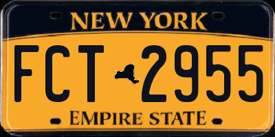 NY license plate FCT2955