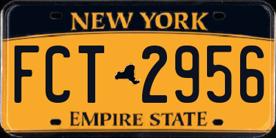 NY license plate FCT2956