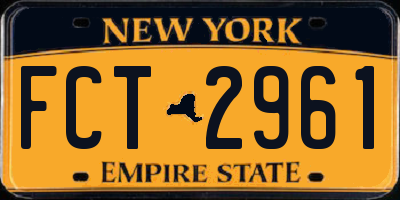 NY license plate FCT2961