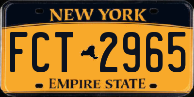 NY license plate FCT2965