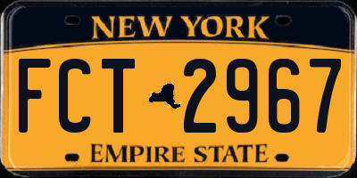 NY license plate FCT2967