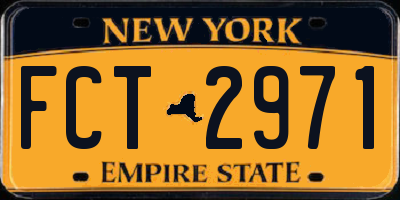 NY license plate FCT2971
