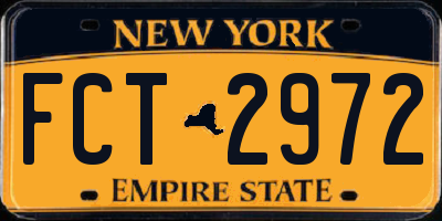NY license plate FCT2972