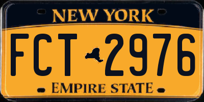 NY license plate FCT2976