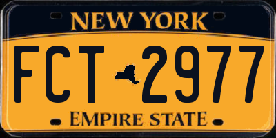 NY license plate FCT2977
