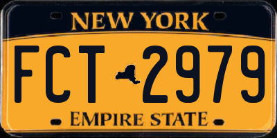 NY license plate FCT2979