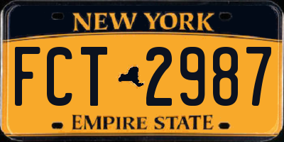 NY license plate FCT2987