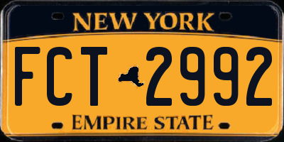 NY license plate FCT2992